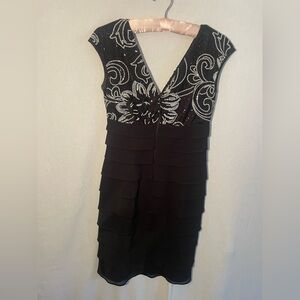 Elegant Black and Silver Women's Dress